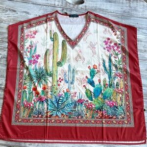 NWOT, Fashion Express silky sleeveless poncho style top, size S/M